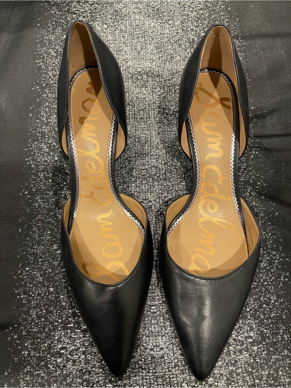Sam Edelman Black Pointed D'Orsay Heels